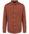 SP504 Spasso Long Sleeve Linen Shirt Burnt Brick colour image